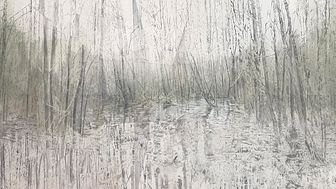 Christine Ödlund, 'Träsket', 2021, Plant pigment, oil and pencil on canvas, 204 x 345 cm