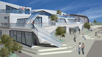 Modeltegning af det nye H.C. Ørsted Gymnasie i Lyngby