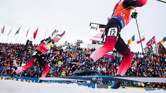TO ÅR SIDEN SIST: De norske skiskytterne kan se frem til å konkurrere på hjemmebane i Holmenkollen i fire nye år. Foto: NTB Scanpix