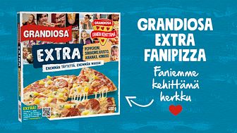 Grandiosa kehitti suomalaisten suosikkipizzan, jonka täytteet valittiin yli tuhannen Grandiosa-fanin äänestyksen perusteella.