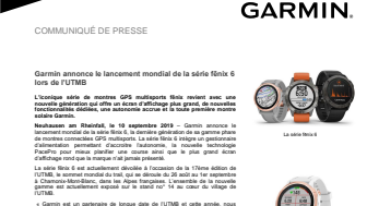 Garmin annonce le lancement mondial de la série fēnix 6 lors de l’UTMB