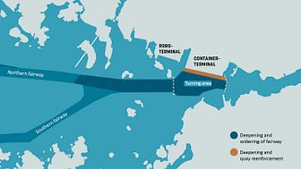 Layout of the Port of Gothenburg fairway. Image: Gothenburg Port Authority.