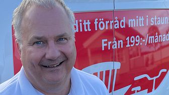 Niklas Larsson, franchisetagare och ägare för Lagerkungen Kalmar