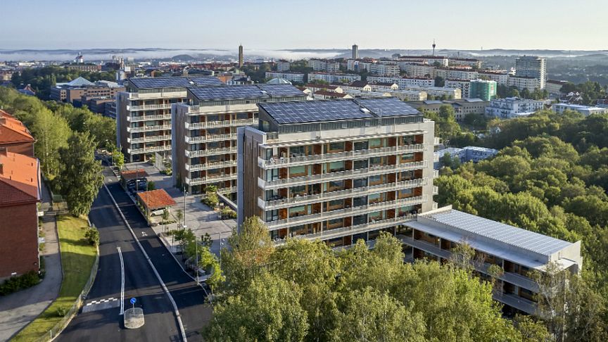 Riksbyggens Brf Viva i Göteborg har utsetts både till Årets Miljöbyggnad och Årets bästa byggnad, i Göteborg. Foto: Ulf Celander
