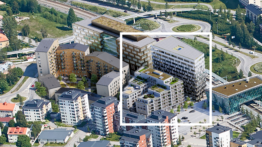 Nu startar byggnationerna för två av de totalt fyra byggnaderna på Östra Station i Umeå.