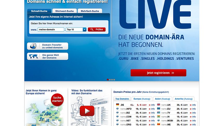 united-domains ist Marktführer in Europa bei den neuen Domain-Endungen