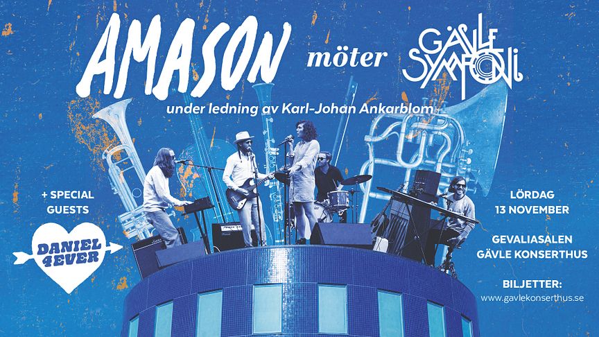 Supergruppen Amason möter Gävle Symfoniorkester under ledning av Karl-Johan Ankarblom.
