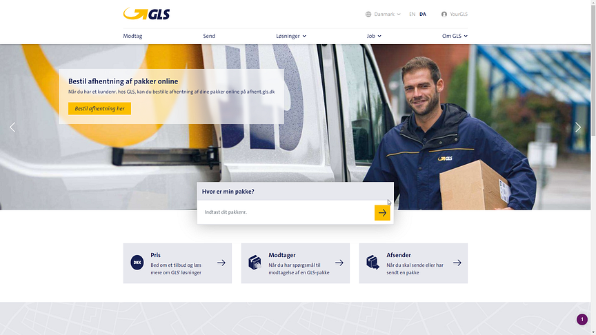 GLS' nye website.