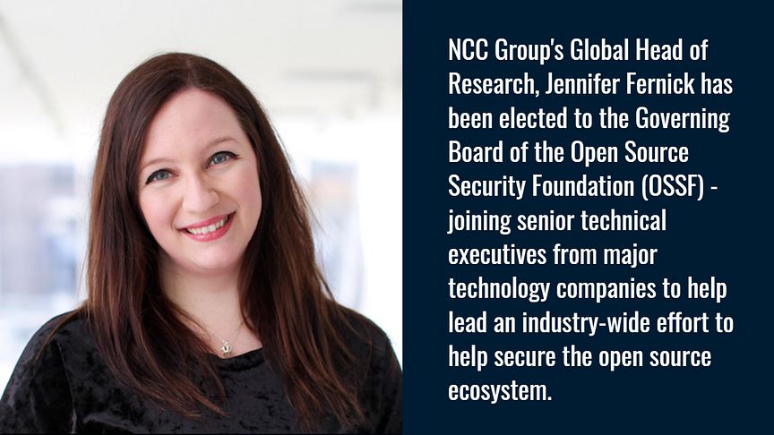 NCC Group’s Jennifer Fernick elected to Governing Board of Open Source Security Foundation