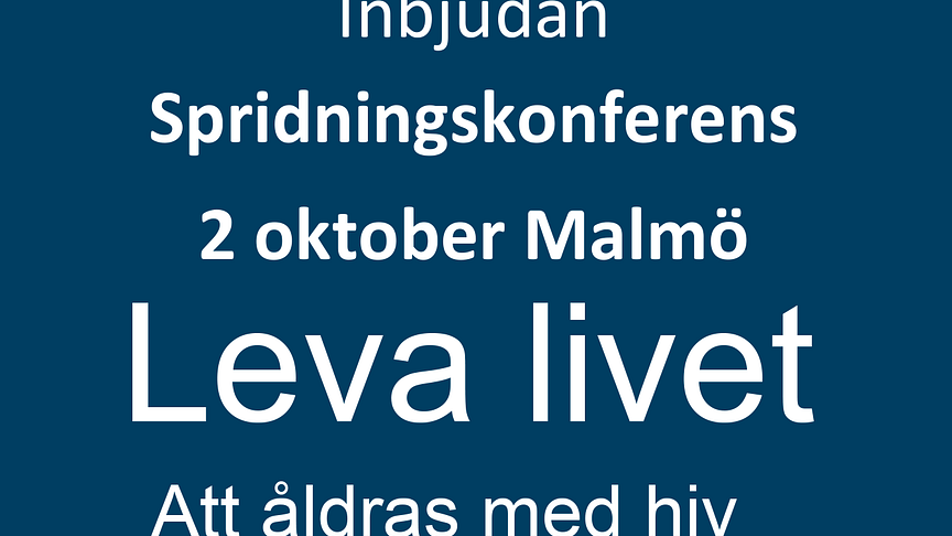 Välkommen till kostnadsfri konferens om hiv & åldrande, 2 oktober!