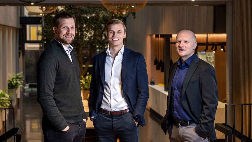 Prosjektleder Michael Haslien, kunde- og utleiekoordinator Severin Sørlie og controller Tron Regstad.