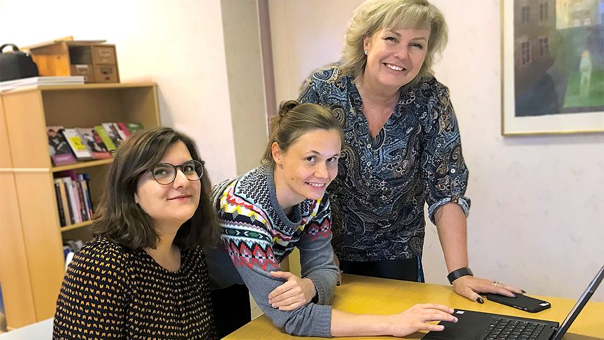Malin Larsson, Katja Lehmann och Elke Brinkeback har arbetat intensivt med att utveckla Kävlinge biblioteks nya webbplats som lanseras onsdag 17 november.