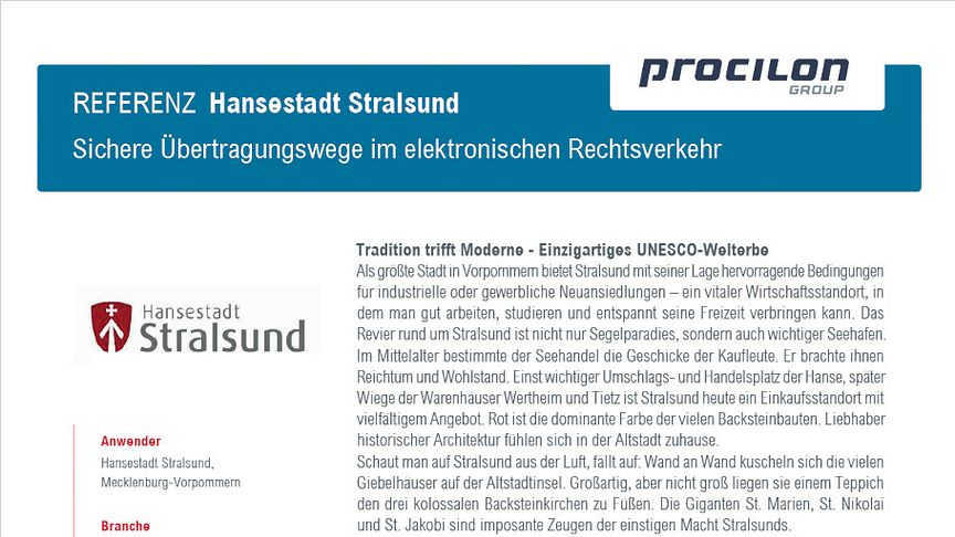 Neue Referenz: Hansestadt Stralsund