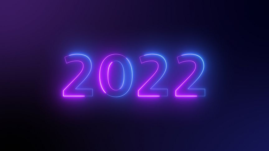 The year 2022 written in neon text. Royalty-free stock illustration ID: 2005299899.