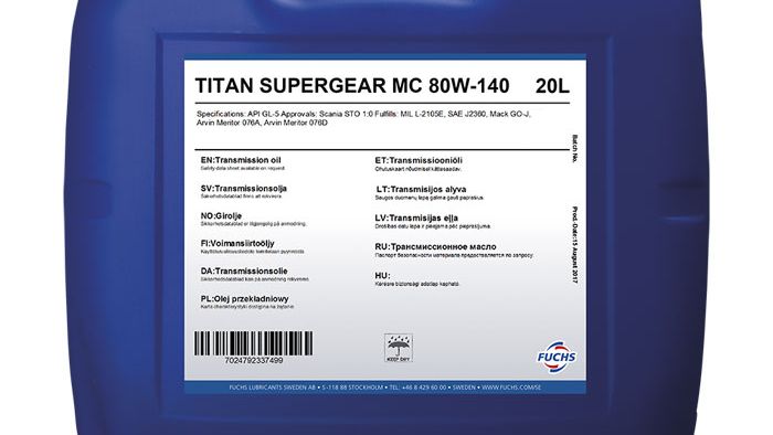 TITAN SUPERGEAR MC SAE 80W-140 - en multigrade transmissionsolie