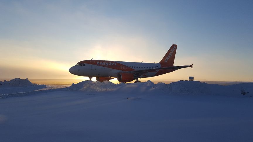 Airbus A319 från Kastrup landade för första gången på Åre Östersund Airport under lördagen