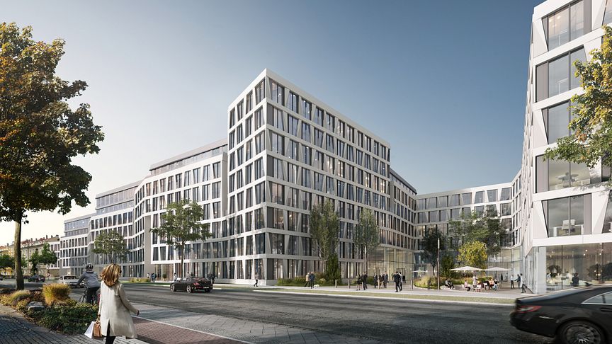 ZÜBLIN errichtet das Bürogebäude MARK München auf dem ehemaligen Tengelmann-Areal in München-Laim. (Copyright: KSP Jürgen Engel Architekten) 