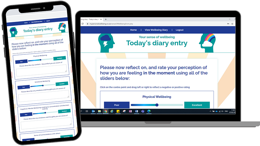 Online diary helps NHS and care staff monitor changes in wellbeing and get support