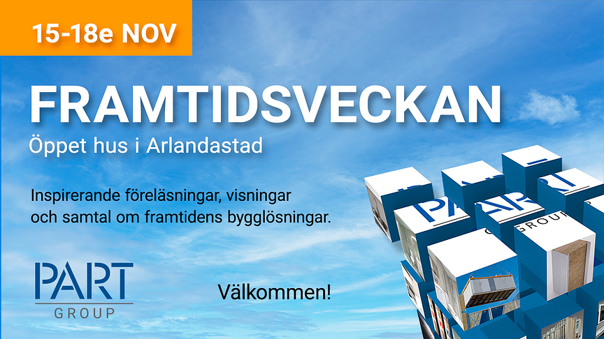 Varmt välkommen på öppet hus hos oss på PartGroup i Arlandastad den 15-18e november.