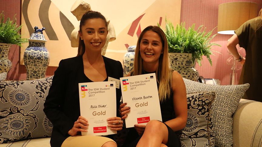 Gold for Marketing students Alice Oliver and Victoria Buxton