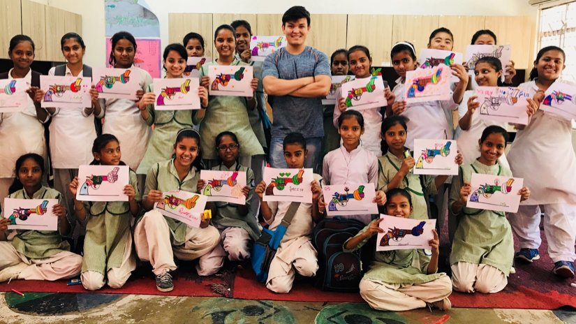 Students from our educational activities in NVP India.