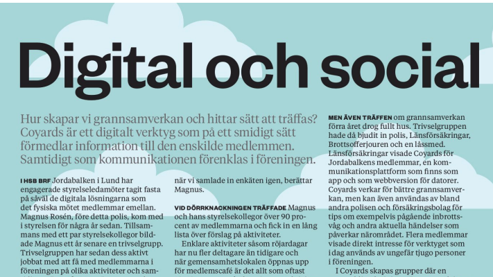 Det digitala verktyget CoYards hjälper till att öka grannsamverkan i Lund