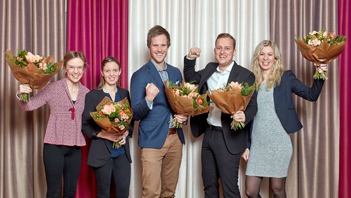 Från vänster:  Tina Malmros, Lee Henriksson, Robert Ringvall, Jakob Traung , Malin Dahlbom