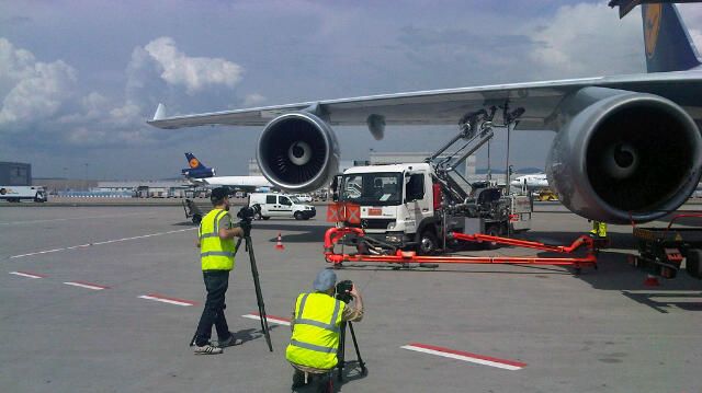 Up close and personal - at a safe distance - with ground support equipment at Frankfurt Airport