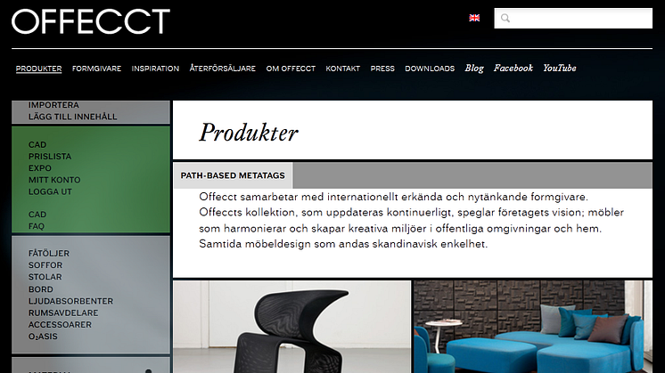 Offecct presenterar ny webbplats