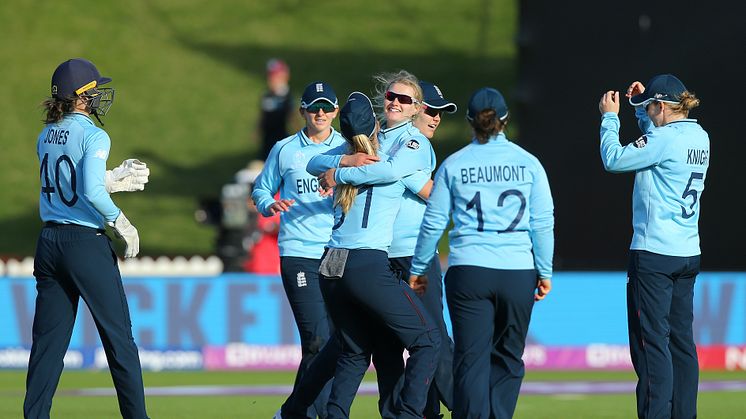 England Women won by 100 runs in Wellington. Photo: ICC/Getty Images
