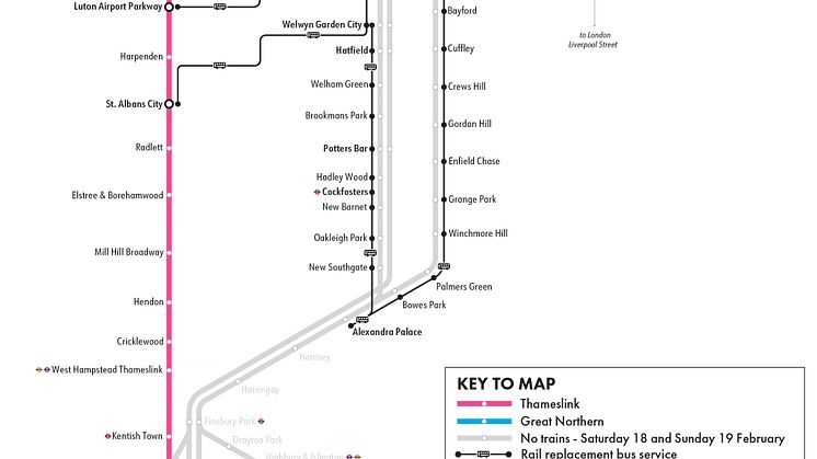 This weekend's service alterations are shown on this map which can be downloaded below