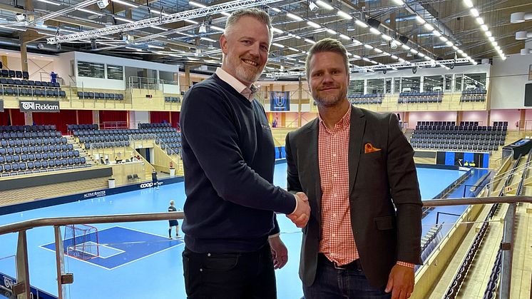 Tobias Svensson, VD för IFU Arena och Tobias Thalbäck, VD på Solidsport