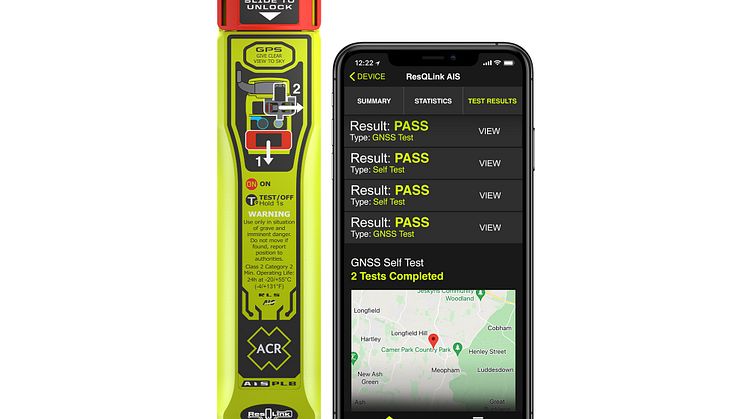 The new Cospas-Sarsat approved ACR Electronics ResQLink™ AIS Personal Locator Beacon with mobile app