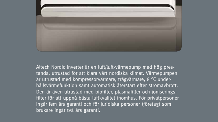 Altech Nordic inverter - Produktblad