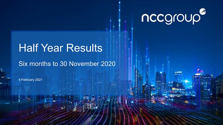 Half Year Results for six months to 30 November 2020