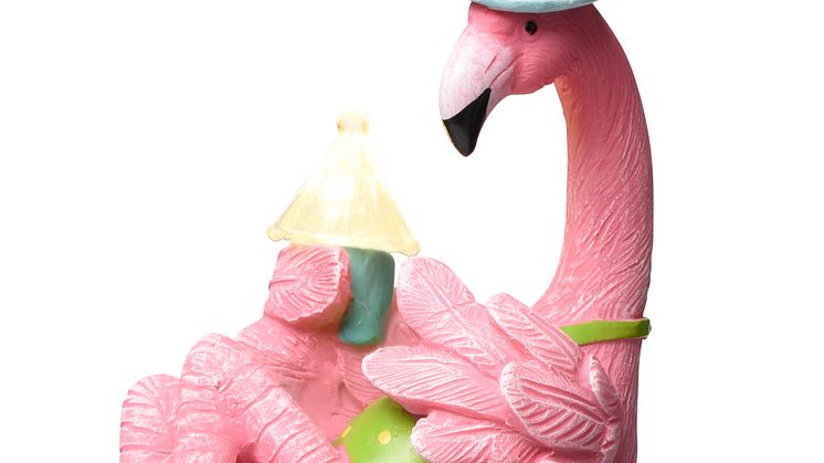 Solcellebelysning-flamingo
