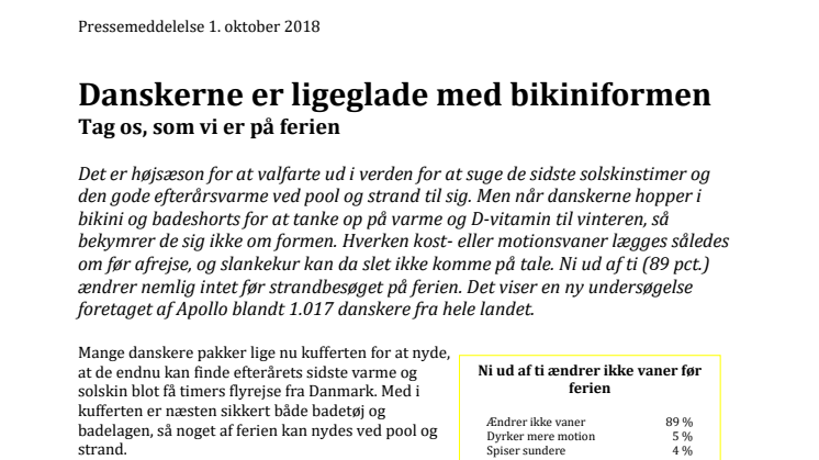 Danskerne er ligeglade med bikiniformen