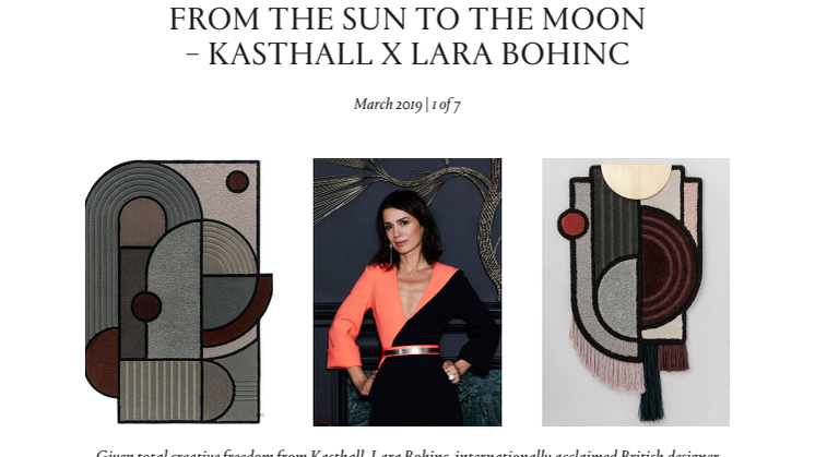 KASTHALL IN EXCLUSIVE COLLABORATION WITH LARA BOHINC