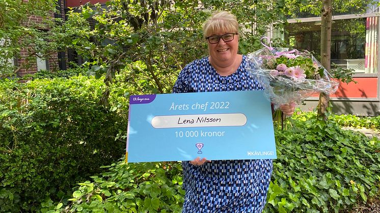 Lena Nilsson mottog i veckan utmärkelsen Årets chef i Kävlinge kommun. 