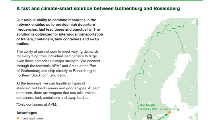Direct route Gothenburg – Stockholm Network Connect