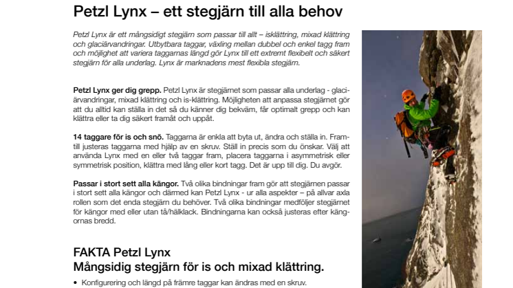 Petzl Lynx - ett stegjärn till alla behov