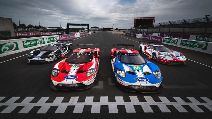 ​Nu står Ford Chip Ganassi-teamets Ford GT-bilar redo för Le Mans 24 timmar. 
