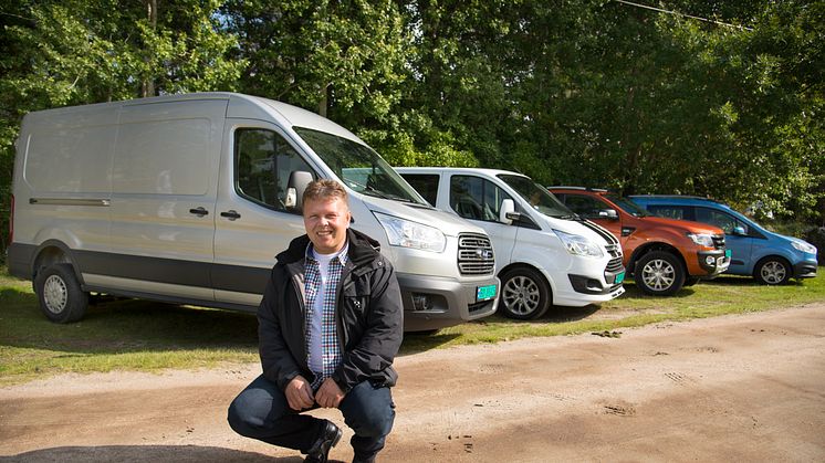 Salgssjef for nyttekjøretøy hos Ford Motor Norge Johnny Løvli er svært fornøyd med salgsveksten av nyttekjøretøy i Norge