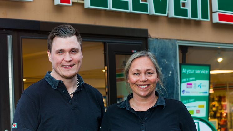 Madelene Wessman Lundholm & Tobias Nelson, Årets köpmän 7-Eleven, Drottning Kristinas väg i Stockholm