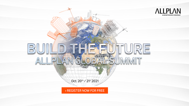 ALLPLAN will present AEC industry trends and new version Allplan 2022 at its first virtual conference “Build the future: ALLPLAN Global Summit” from October 20 to 21, 2021.