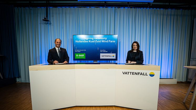 Dr. Martin Brudermüller, vd BASF SE, och Anna Borg, vd Vattenfall.