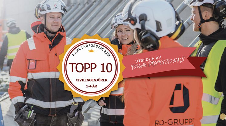 RO-Gruppen utsedda till ”Topp 10 arbetsgivare” bland unga civilingenjörer