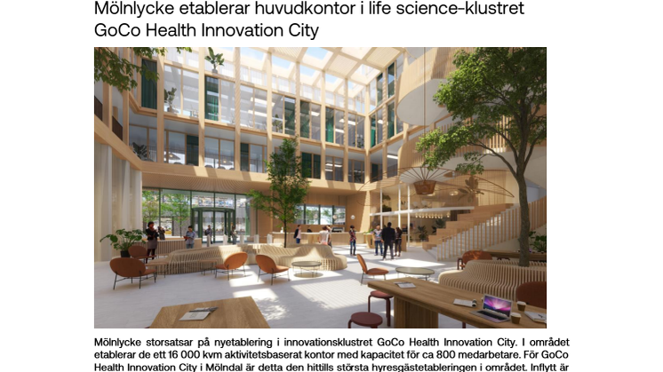 Pressmeddelande_Mölnlycke etablerar huvudkontor i life science-klustret GoCo Health Innovation City.pdf