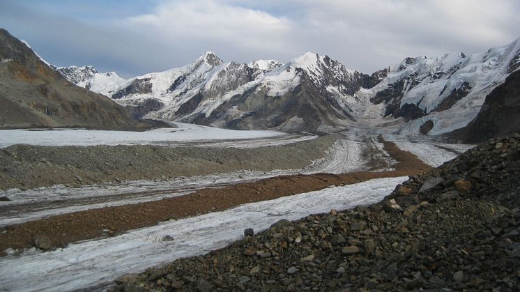 Rock debris cover on glaciers in the Alaska Range