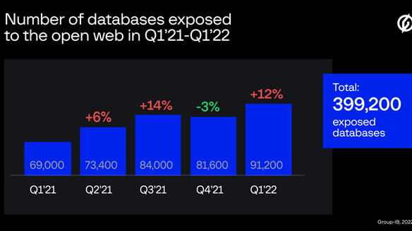 The number of public-facing databases kept growing almost every quarter since the beginning of 2021 to reach a peak in Q1 2022.  